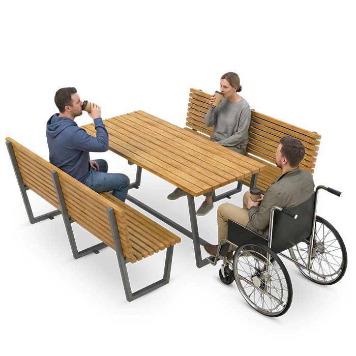 Masă Bergen cu bănci